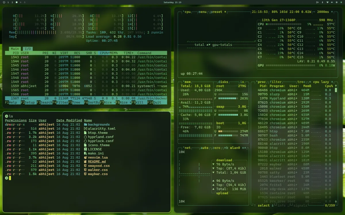 Motyw Forest Green — zrzut ekranu