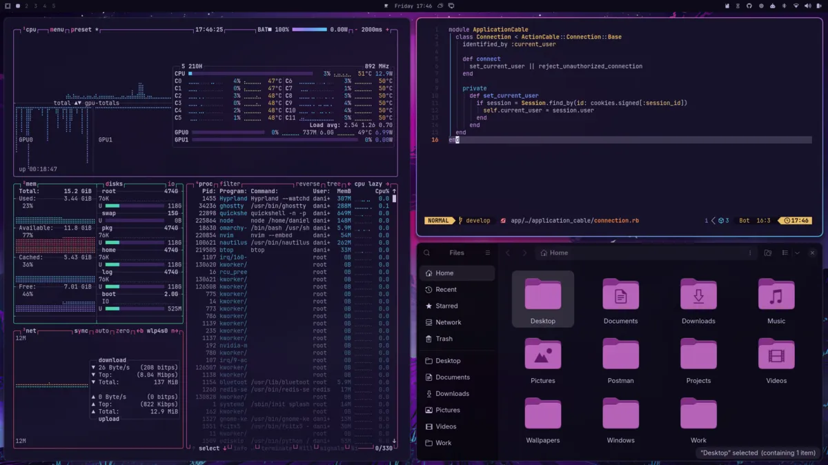 Motyw Neon Dusk — zrzut ekranu