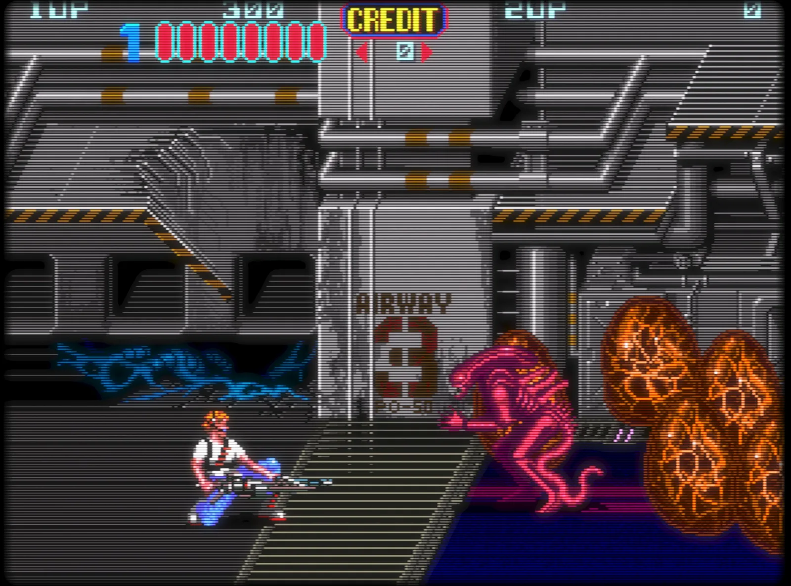 Klasyczna gra arcade z shaderem CRT w RetroArch